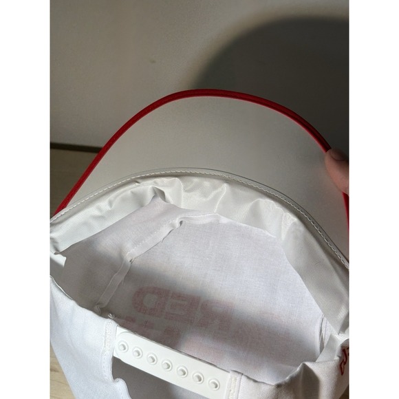 Vintage Red Man Chewing Tobacco Painters Hat Cap USA Logo White/Red - Picture 5 of 6